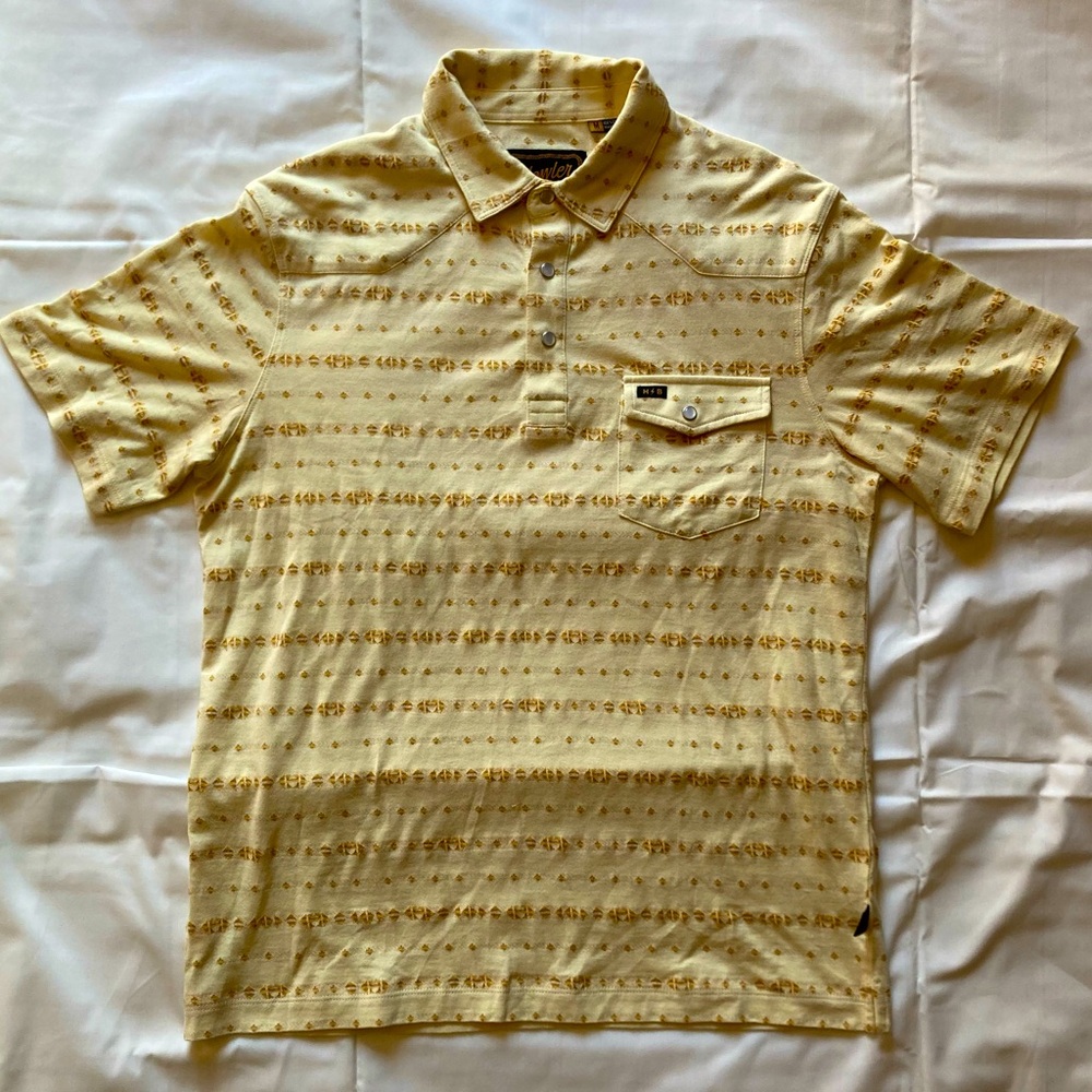 Howler Brothers Yellow Patterned Polo Shirt